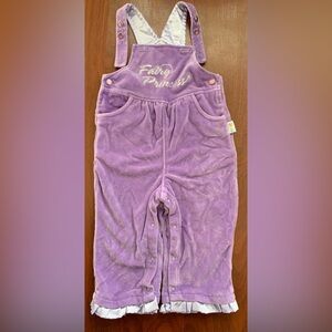 Disney Baby Purple Velvet Fairy Princess Overalls Size 18 Months